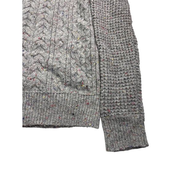 ANA A New Approach Cable Knit Sweater Gray Multicolor Flecks Size M Wool Blend - Picture 3 of 8
